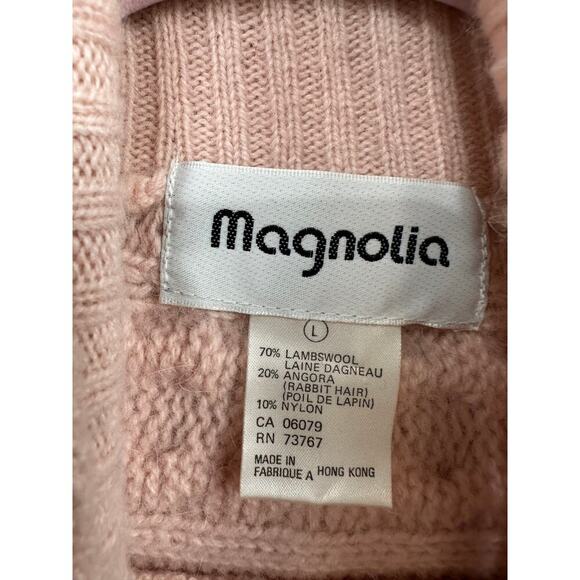 Magnolia Vintage Turtleneck Below Knee Pink Sweater Dress Lambswool Rabbit Hair - Picture 5 of 5